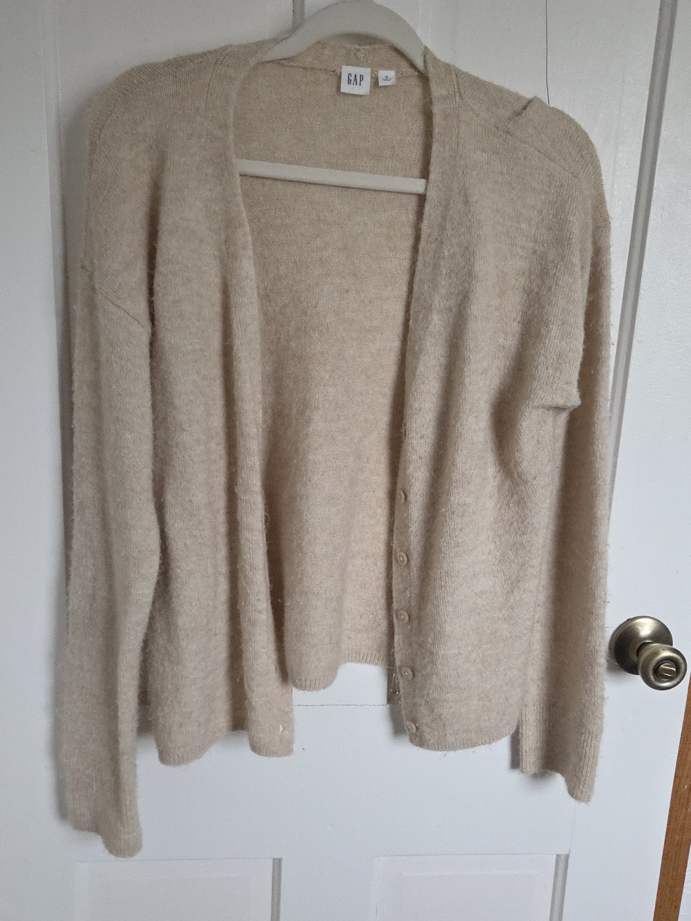 GAP Women's Cream Button-Front Cardigan Sweater